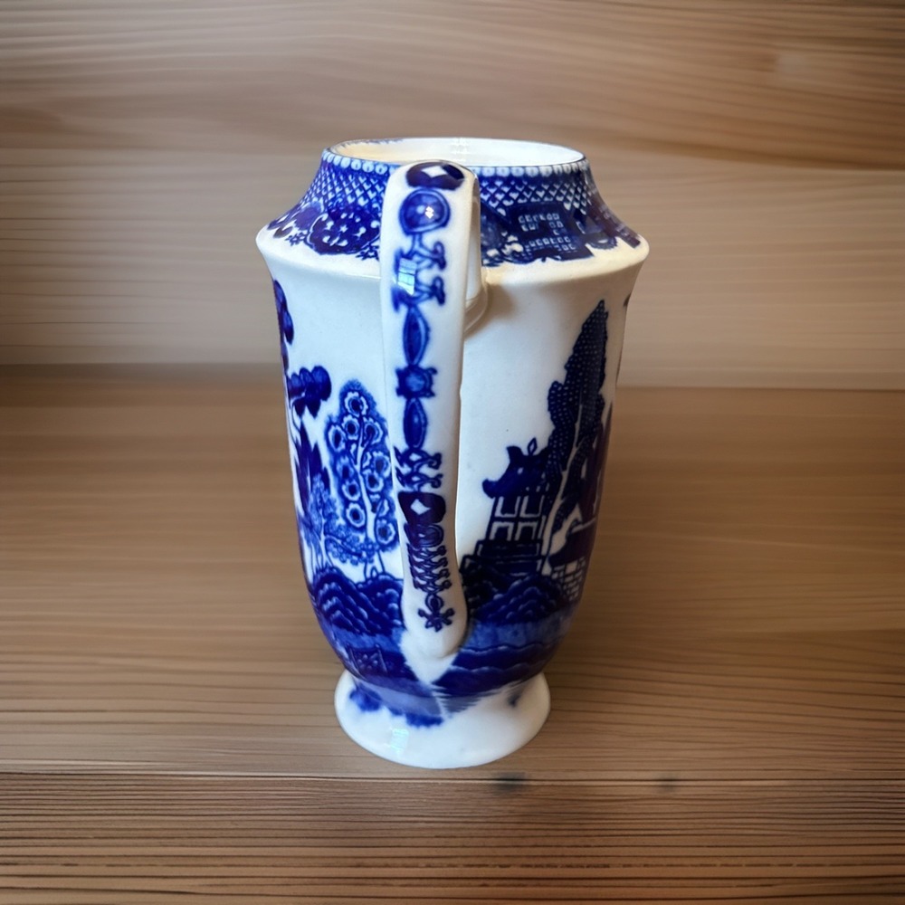 Vintage Blue Willow Tea Coffee Pot 7.5" Broken Lid Japan Blue white - Picture 5 of 9